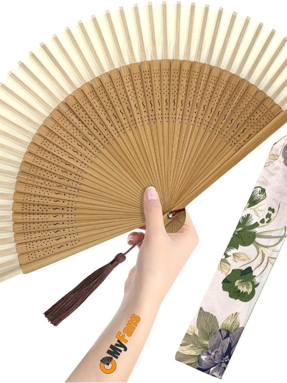 Hand Fan for Women Foldable - Folding Chinese Japanese Vintage Bamboo Silk Fan -